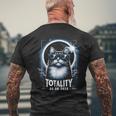 Total Solar Eclipse 2024 Cat Wearing Glasses Totality Cat Men's T-shirt Back Print Gifts for Old Men