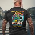 Total Solar Eclipse 2024Rex Dinosaur Wearing Glasses Men's T-shirt Back Print Gifts for Old Men