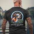 Total Solar Eclipse 2024 Texas Bluebonnet Cow Totality Cute Men's T-shirt Back Print Gifts for Old Men