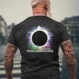 Total Solar Eclipse April 8 2024 Colorful Sun Men's T-shirt Back Print Gifts for Old Men