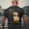 Total Solar Eclipse April 8 2024 Totality Dog Pug Men's T-shirt Back Print Gifts for Old Men