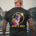 Total Solar Eclipse Cat Glasses April 8 2024 Novelty Men's T-shirt Back Print Gifts for Old Men