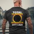Total Solar Eclipse Twice In One Lifetime 2017 & 2024 Cosmic Men's T-shirt Back Print Gifts for Old Men