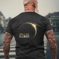 Totality 04 08 2024 Total Solar Eclipse 2024 Illinois Men's T-shirt Back Print Gifts for Old Men