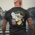 Tourist Holidays Costume Camera Passport Traveling Vacation Men's T-shirt Back Print Gifts for Old Men