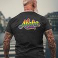 Traditional Gay Lgbtq Hawaii Aloha Beach Gay Pride Men's T-shirt Back Print Gifts for Old Men