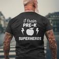 I Train Pre K Superheros Graphic Men's T-shirt Back Print Gifts for Old Men