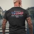Trump 2024 Take America Back American Flag Trump 2024 Men's T-shirt Back Print Gifts for Old Men