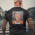 Trump Not Guilty Hot Orange Jumpsuit Parody Behind Bars Men's T-shirt Back Print Gifts for Old Men
