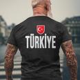 Turkey Turkish Flag Love Heart Souvenir Travel Tour Men's T-shirt Back Print Gifts for Old Men