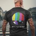 Tv Test Pattern We'll Fix It In Post Cinematographer Men's T-shirt Back Print Gifts for Old Men