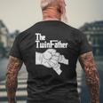 The Twinfather Father Of Twins Fist Bump Mens Back Print T-shirt Gifts for Old Men