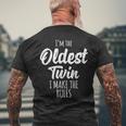 Twins Matching Birthday Outfit For Twins Oldest Twin Men's T-shirt Back Print Gifts for Old Men