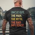 Uncle Guy Quote The Man The Myth The Bad Influence Men's T-shirt Back Print Gifts for Old Men