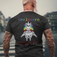 Unclecorn Unicorn With Muscle Normal Uncle Just Awesome Mens Back Print T-shirt Gifts for Old Men