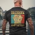 Never Underestimate A Grandpa Who Plays Hand And Foot Men's T-shirt Back Print Gifts for Old Men