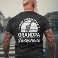 Never Underestimate Grandpa With A Saxophone Sax Player Men's T-shirt Back Print Gifts for Old Men