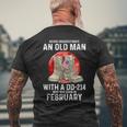 Never Underestimate An Old Man With A Dd-214 February Men's T-shirt Back Print Gifts for Old Men