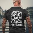 Never Underestimate An Old Man Who Was A Firefighter Men's T-shirt Back Print Gifts for Old Men