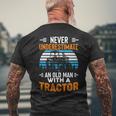Never Underestimate An Old Man Tractor Farmer Dad Men Men's T-shirt Back Print Gifts for Old Men