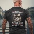 Never Underestimate An Old Man With A Maine Coon Cat Lovers Men's T-shirt Back Print Gifts for Old Men