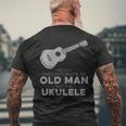 Never Underestimate An Old Man With A Ukulele Humor Men's T-shirt Back Print Gifts for Old Men