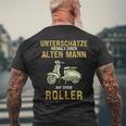 Underschätze Niemal Alten Mann Scooter Grandpa Dad S T-Shirt mit Rückendruck Geschenke für alte Männer