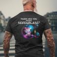 Unicorn Finger Weg Von Meiner Seifenblase S T-Shirt mit Rückendruck Geschenke für alte Männer