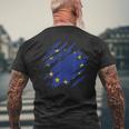Unión Europea Bandera Europa Europa Bandera Europa Camiseta Hombre Estampado Espalda Regalos para ancianos