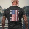 Union Proud American Flag Operating Engineer Mens Back Print T-shirt Gifts for Old Men