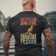 Unnötige Fragen Retro Känguru T-Shirt mit Rückendruck Geschenke für alte Männer