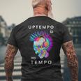 Uptempo Ist Meine Techno-Musik Hardtek Tek Schranz Drum N Bass T-Shirt mit Rückendruck Geschenke für alte Männer