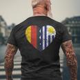 Uruguayische Deutsche Flagge Herz Deutschland Uruguay Flagge Wurzeln T-Shirt mit Rückendruck Geschenke für alte Männer