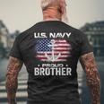 Us Navy Proud Brother With American Flag Veteran Day Men's T-shirt Back Print Gifts for Old Men