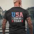 Usa Drinking Team Drinking Beer Lover Mens Back Print T-shirt Gifts for Old Men