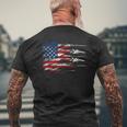 Usa Flag Fighter Jets 4Th Of July Patriotic Men's T-shirt Back Print Gifts for Old Men