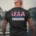 Usa Swimming Athlete Summer Us Swim Aquatic Sport Letters Men's T-shirt Back Print Gifts for Old Men