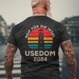 Usedom 2024 Inselreif Leuchtturm Motiv T-Shirt mit Rückendruck Geschenke für alte Männer