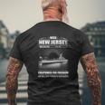 Uss New Jersey Bb-62 Mens Back Print T-shirt Gifts for Old Men