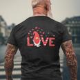 Valentines Day Gnomes Love Heart Graphic Lover Couple Mens Back Print T-shirt Gifts for Old Men