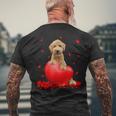 Valentines Day Golden Doodle Heart Dog Lovers Men's T-shirt Back Print Gifts for Old Men