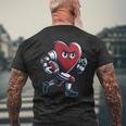 Valentine's Day Heart Football Player Team Sports Men's T-shirt Back Print Gifts for Old Men