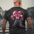 Valentine's Day Heart Football Team Player Men's T-shirt Back Print Gifts for Old Men