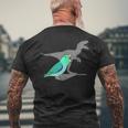 Velociraptor Turquoise Parrotlet Dinosaur Parrot Birb Memes Men's T-shirt Back Print Gifts for Old Men