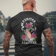 Veritas Aequitas Cross Roses Praying Hands Pray God Men's T-shirt Back Print Gifts for Old Men