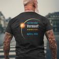 Vermont Vt Total Solar Eclipse 2024 1 Men's T-shirt Back Print Gifts for Old Men
