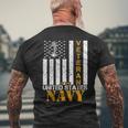 Veteran Of The United States Navy American Flag Men's T-shirt Back Print Gifts for Old Men