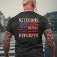 Veterans Before Refugees Military Happy Veterans Day Mens Back Print T-shirt Gifts for Old Men