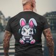 Video Game Easter Bunny Cute Gamer Girl Men's T-shirt Back Print Gifts for Old Men