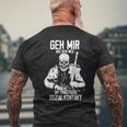 Viking Geh Mir Aus Dem Weg Herren Kurzärmliges Herren-T-Kurzärmliges Herren-T-Shirt in Schwarz, Spruch für Abstand Geschenke für alte Männer